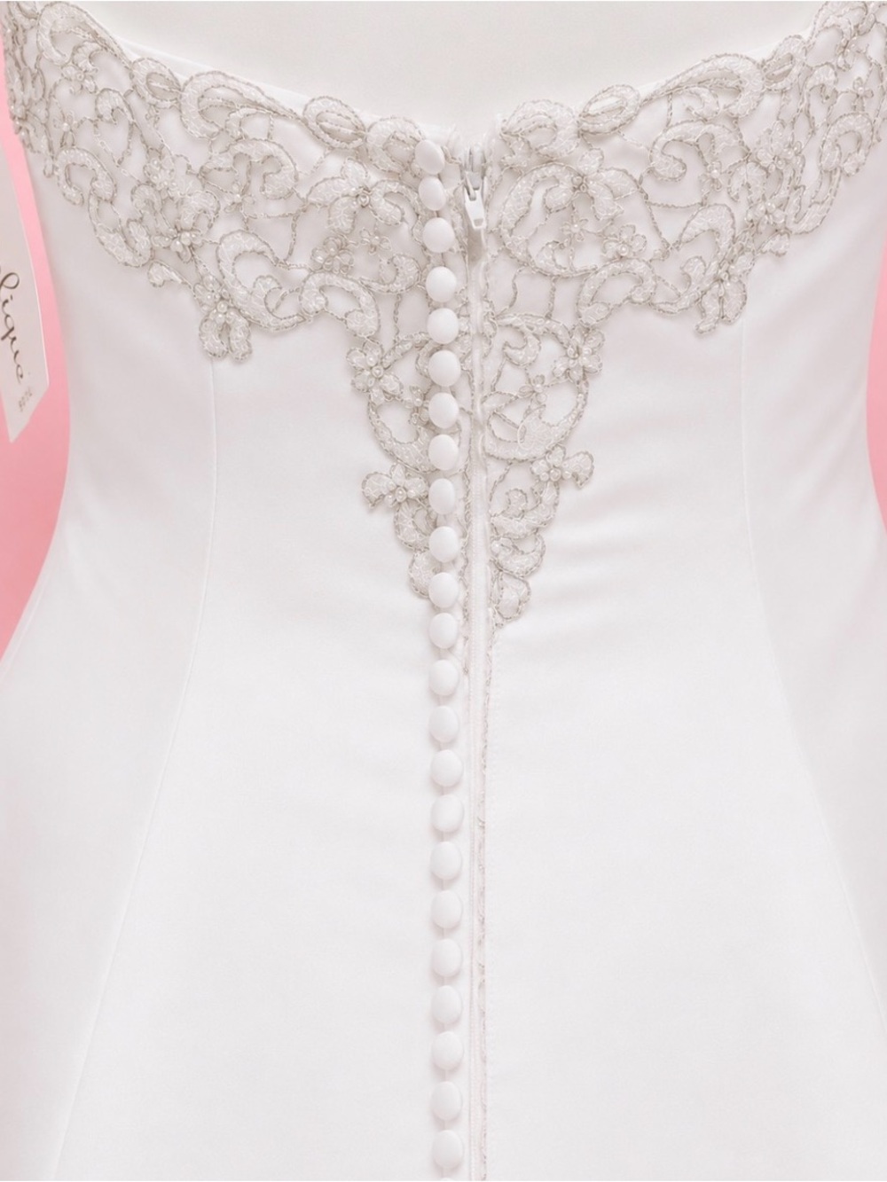 Anjolique Strapless Lace-Embellished A-Line Wedding Gown in White - Picture 8 of 8